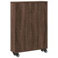 vidaXL Úzky úložný vozík hnedý dub 48x13x68 cm kompozitné drevo