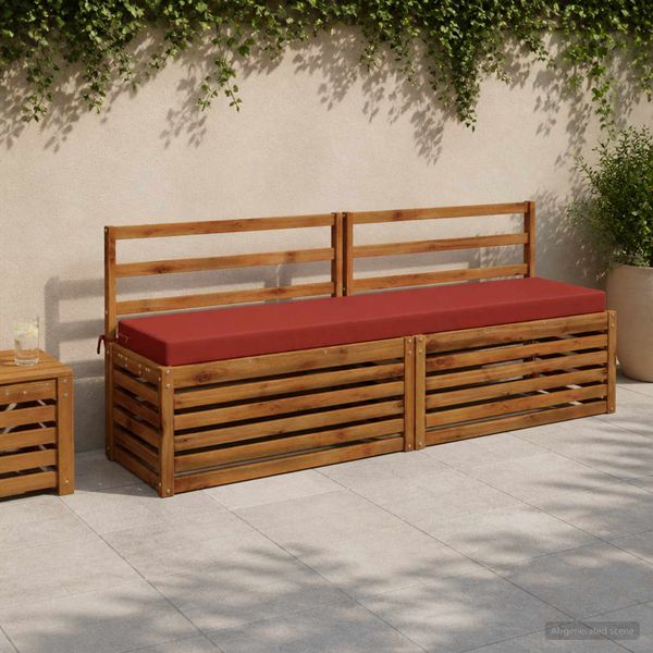 vidaXL Vankúš na lavičku SOEST 100% polyester Červená 200 x 40 x 8 cm