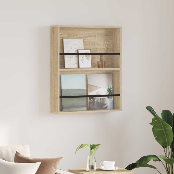 vidaXL Regál na časopisy Sonoma dub 60 x 12 x 70 cm Kompozitné drevo