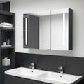 vidaXL LED kúpeľňová zrkadlová skrinka 89x14x62 cm žiarivá čierna