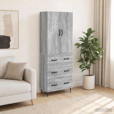 vidaXL Sada skríň 2 ks 66 x 34,5 x 90 cm Kompozitné drevo Sivý Sonoma