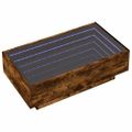 vidaXL Konferenčný stolík s LED dymový dub 90x50x30 cm kompozit. drevo