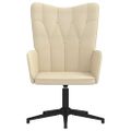 vidaXL Relaxačné kreslo, krémové, látka