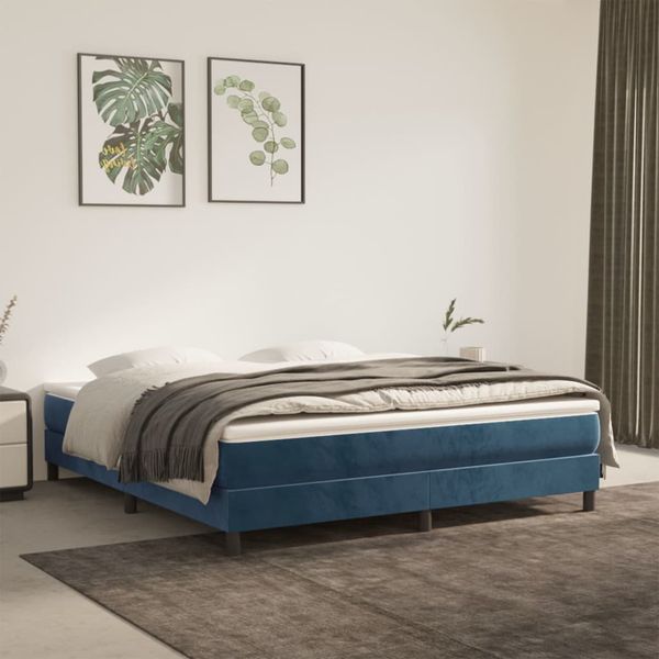 vidaXL Matrac s taštičkovými pružinami stredná tvrdosť tmavomodrá 160x200x20 cm zamat