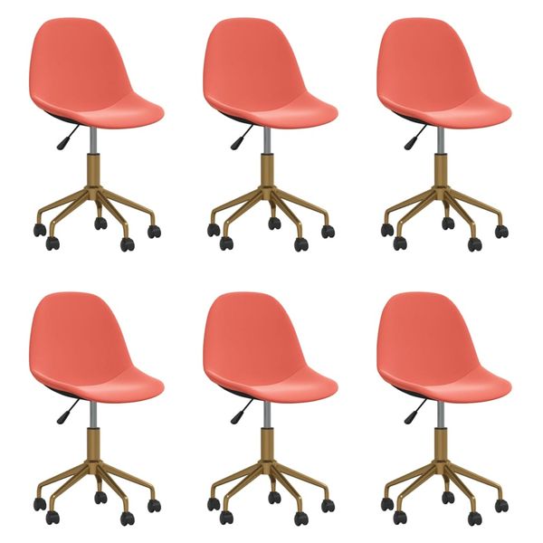 3086110 vidaXL Swivel Dining Chairs 6 pcs Pink Velvet(3x333500)