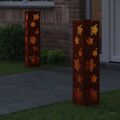 vidaXL Solárne LED svetlo na chodník 2 ks Teplá biela 18 x 18 x 80 cm