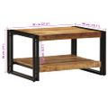 vidaXL konferenčný stolík 70x50x38 cm masívne hrubé drevo mango