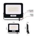 LED reflektor GLARO 50W, čierny, IP65, 5000 lm, neutrálna biela