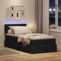 vidaXL LED úložná posteľ s matracom Čierna 90 x 200 cm Látka