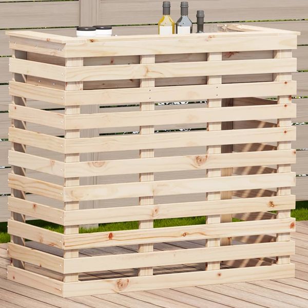 vidaXL Vonkajší barový stolík 113,5x50x103 cm borovicový masív