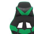 vidaXL Herná stolička čierna a zelená umelá koža