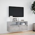 vidaXL TV nástenná skrinka s LED svetlami betónovo sivá 100x31x45 cm