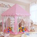vidaXL Stan na hranie pre princezné s 250 loptičkami ružový 133x140 cm