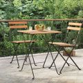 vidaXL Skladací bistro stolík 55x54x71 cm tíkový masív a oceľ