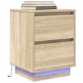 vidaXL Nočné skrinky s LED osvetlením 2 ks Dub sonoma 38x34x50 cm