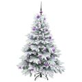 vidaXL Umelý vianočný stromček s 150 LED-i Biela 150 cm PE a PVC