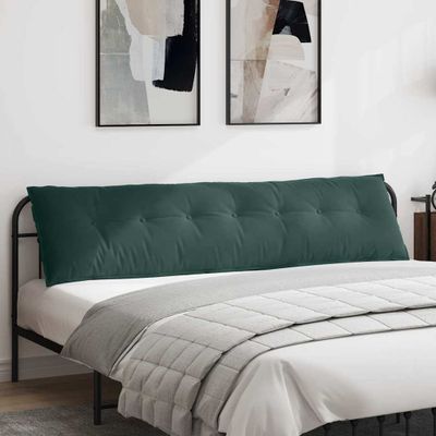vidaXL Poduška na chrbát Tmavozelená 200 x 50 cm Kordúrová tkanina