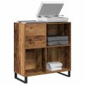 vidaXL Skrinka na gramofónové platne Staré drevo 84,5 x 38 x 89 cm