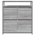 vidaXL Botník so 4 výklopnými zásuvkami sivý dub sonoma 100x34x112 cm
