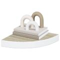 vidaXL Nástenné rohové police 2 ks dub a biele 25x25x3,8 cm MDF