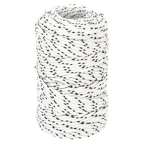 vidaXL Pletené lodné lano biele 2 mm x 500 m polyester