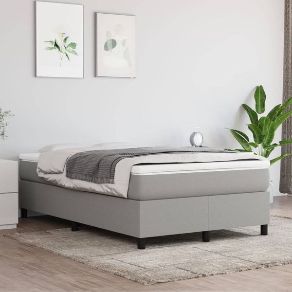 vidaXL Posteľný rám s boxspringom bledosivý 120x200 cm látka