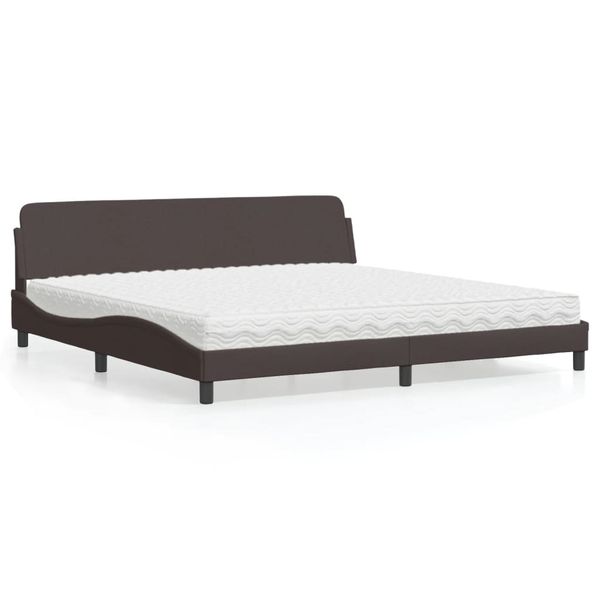 vidaXL Posteľ s matracom Dover tmavohnedá 200x200 cm látka