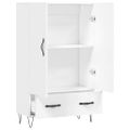vidaXL Vysoká skrinka biela 69,5x31x115 cm kompozitné drevo