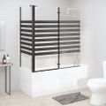 vidaXL Pruhovaná vaňová zástena 120x68x130 cm, tvrdené sklo