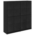 vidaXL Highboard 2 ks Čierny dub 68 x 37 x 142 cm Kompozitné drevo