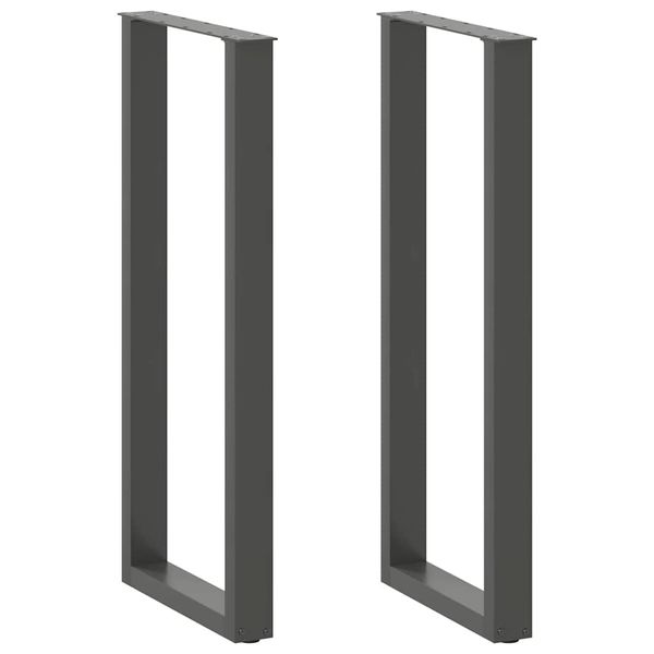 vidaXL Nohy barového stola v tvare U, 2 ks, antracitové, 40 x (110-111) cm, oceľ