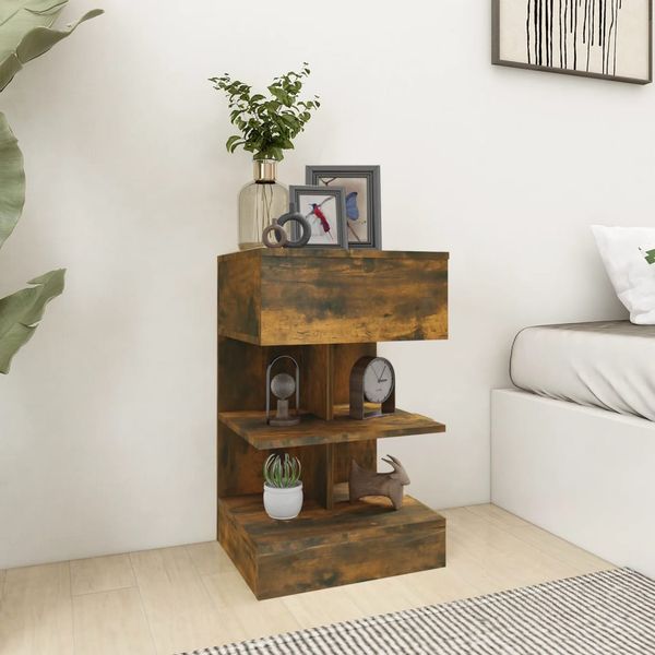 vidaXL Nočný stolík dymový dub 40x35x65 cm spracované drevo
