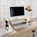 vidaXL Stojan na monitor biely a farby dubu sonoma 42x24x13 cm drevotrieska