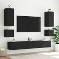 vidaXL TV nástenná skrinka s LED svetlami čierna 100x35x31 cm