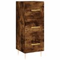 vidaXL Komoda dymový dub 34,5x34x90 cm spracované drevo