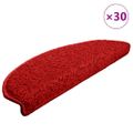 vidaXL Schodové rohože 30 ks 65x21x4 cm červené polkruhové veľké