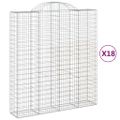 vidaXL Oblúkové gabionové koše 18 ks 200x50x220/240 cm pozinkované železo