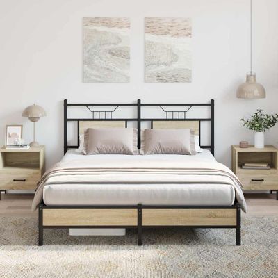 vidaXL Posteľný rám bez matraca dub sonoma 140x190 cm kompozitné drevo