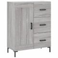 vidaXL Vysoká skrinka sivý dub sonoma 69,5x34x180 cm spracované drevo
