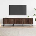 vidaXL TV skrinka hnedý dub 150x35x41 cm kompozitné drevo a kov