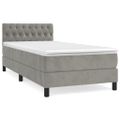 vidaXL Posteľný rám boxsping s matracom bledosivý 90x190 cm zamat