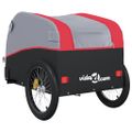 vidaXL Vozík za bicykel, čierno červený 45 kg, železo