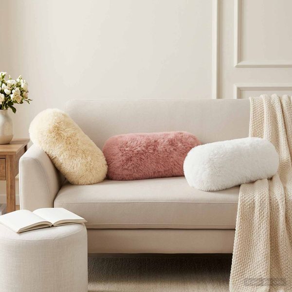 vidaXL Poťah na podložku 2 pcs HEERLEN Krémová Ø 15 x 40 cm PV fleece