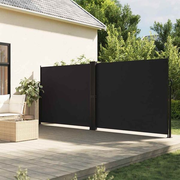 vidaXL Zaťahovacia bočná markíza, čierna 160x600 cm