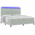 vidaXL LED box s pružinami Svetlosivá 200 x 200 cm Zamat
