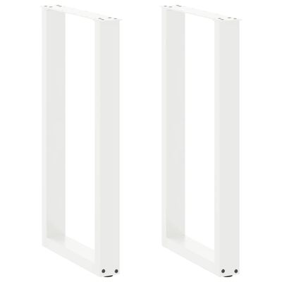 vidaXL Nohy barového stola v tvare U, 2 ks, biele, 40 x (90-91) cm, oceľové