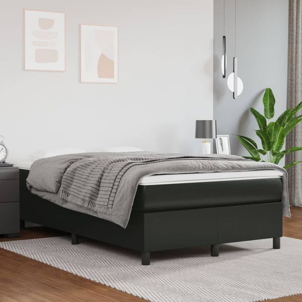 vidaXL Posteľný rám s boxspringom čierny 120x200 cm umelá koža