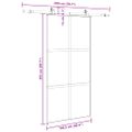 vidaXL Posuvné dvere s kovaním čierne 102,5x205 cm tvrdené sklo