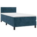 vidaXL Posteľný rám boxsping s matracom tmavomodrý 80x200 cm zamat