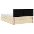 vidaXL Postel s úložným prostorem a matrací Krémová 140 x 190 cm Zamat